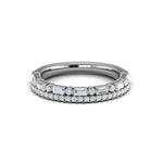Diamond Baguette Two Row Band in 14K White Gold