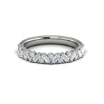 Diamond Staggard Band in 14K White Gold
