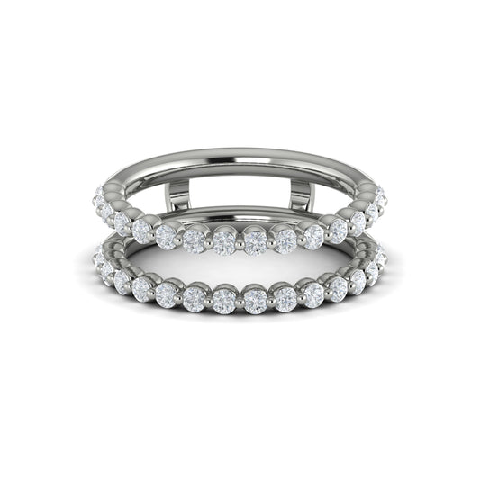 Diamond Single Prong Enhancer Band in 14K White Gold