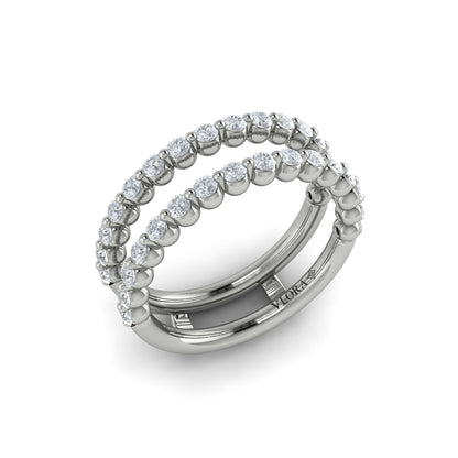 Diamond Single Prong Enhancer Band in 14K White Gold