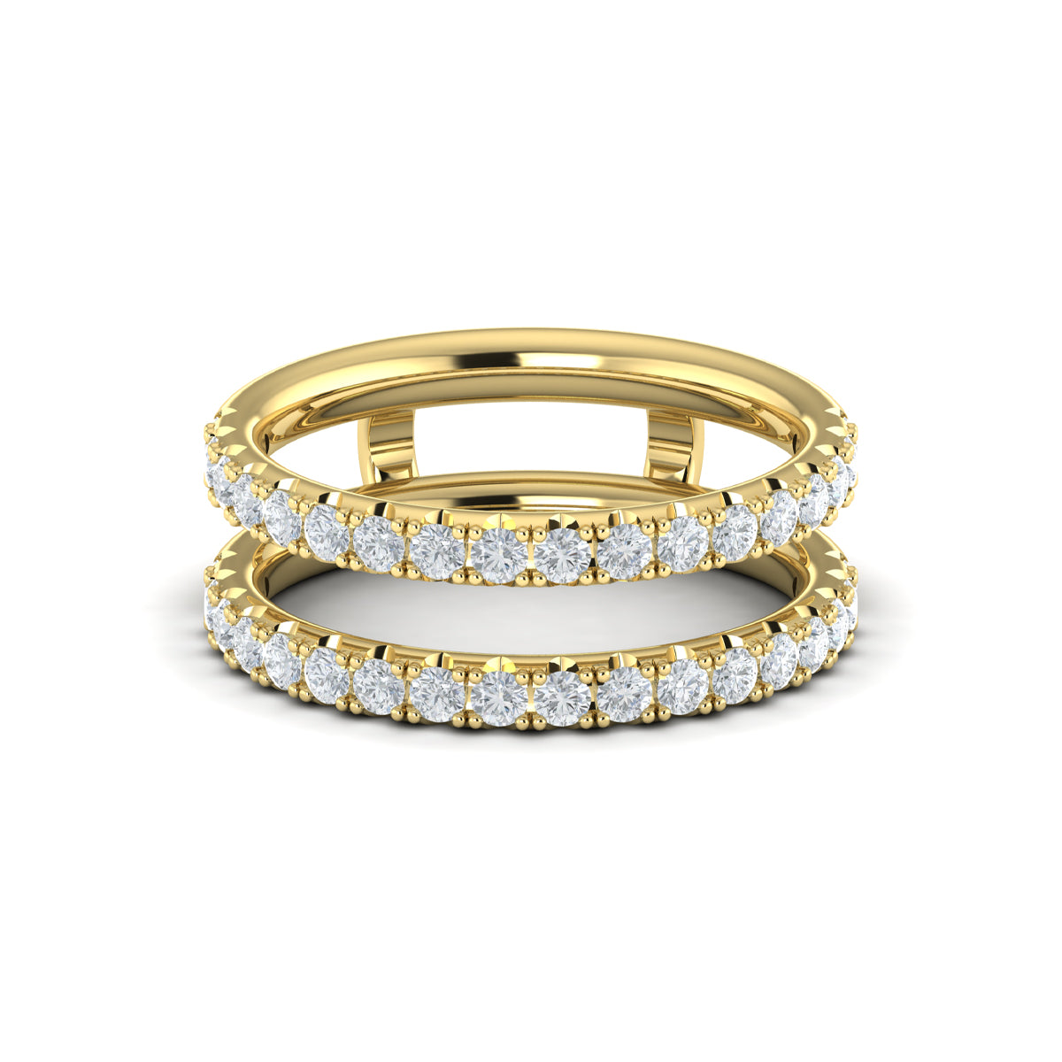 Diamond Two Row Enhancer in 14K Yellow Gold