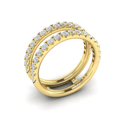 Diamond Two Row Enhancer in 14K Yellow Gold