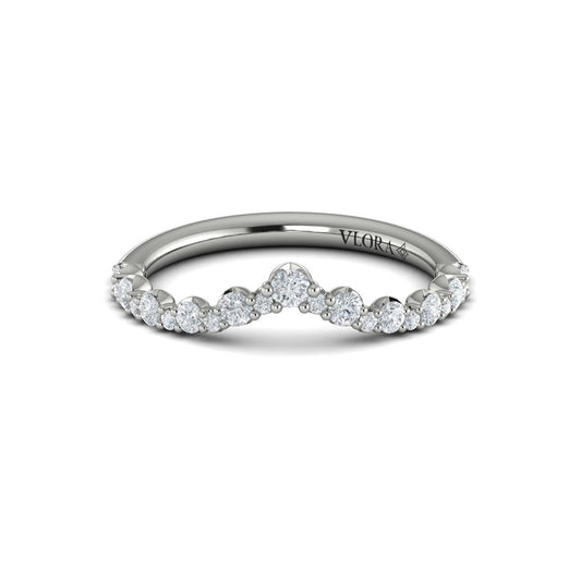 Diamond Contour Band in 14K White Gold