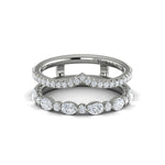 Diamond Two Row V Enhancer Band in 14K White Gold