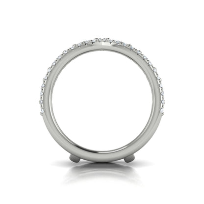Diamond Two Row V Enhancer Band in 14K White Gold