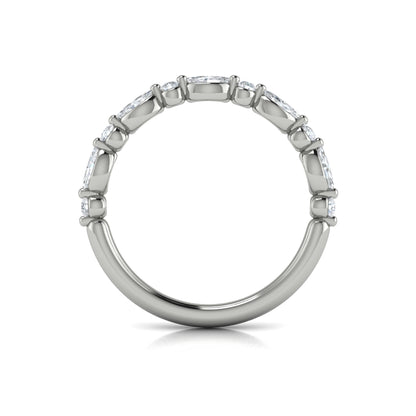 Diamond Marquise & Round Band in 14K White Gold