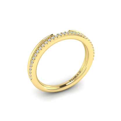 Two Row Stackable Diamond Band in 14K Yellow Gold