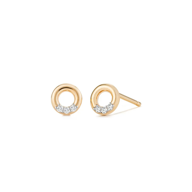 Open Circle Diamond Studs