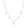 Pear and Round White Sapphire Drop Necklace