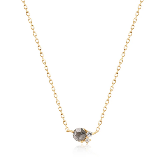 Grey Diamond and White Sapphire Necklace