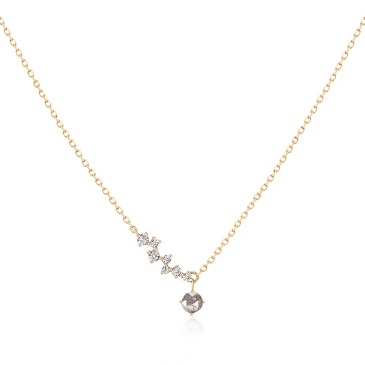 Grey Diamond and White Sapphire Constellation Necklace