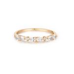 Pear and Round White Sapphire Half-Eternity Ring