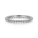 Bujukan Beaded Stackable Ring in 14K White Gold