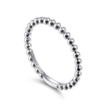 Bujukan Beaded Stackable Ring in 14K White Gold