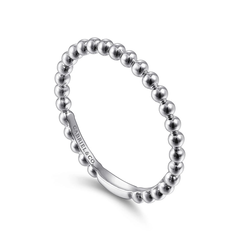 Bujukan Beaded Stackable Ring in 14K White Gold