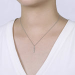 Diamond Drop Pendant Necklace in 14K White Gold