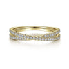 Criss Cross Diamond Stackable Ring in 14K Yellow Gold