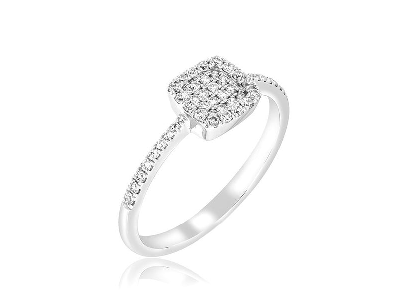 Sophia - Diamond Square Pave Ring in 14K White Gold