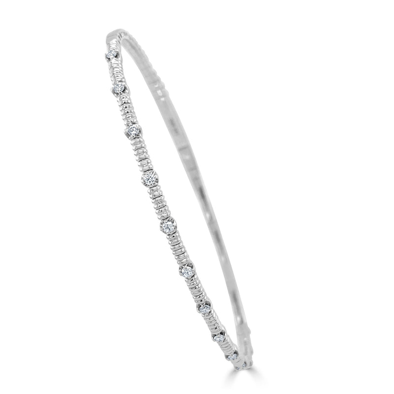 18K White Gold Flex Diamond Bangle Bracelet 00117000548  Moore Jewelers   Laredo TX