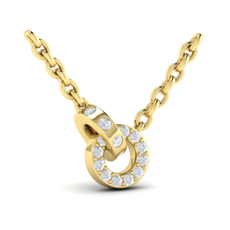Grown Diamond Interlocking Necklace in 14K Gold