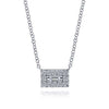 Diamond Rectangular Pendant Necklace in 14K White Gold
