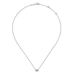 Diamond Rectangular Pendant Necklace in 14K White Gold