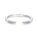 Open Diamond Tipped Stackable Ring in 14K White Gold