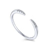 Open Diamond Tipped Stackable Ring in 14K White Gold