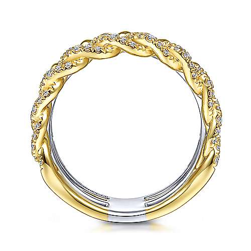 Diamond Stacking Statement Ring in 14K Two Tone Gold