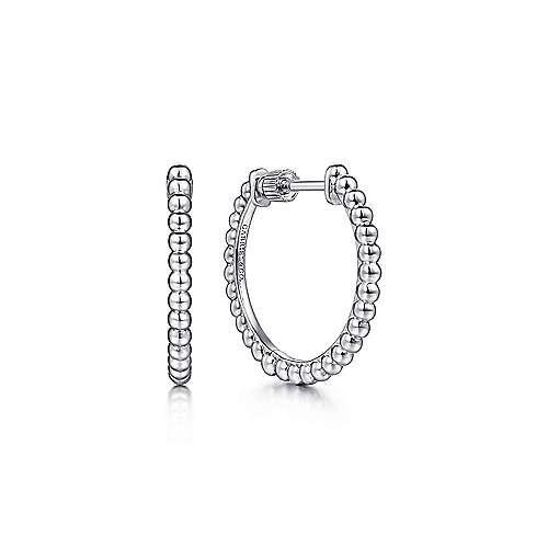 Bujukan Beaded Hoops in Sterling Silver