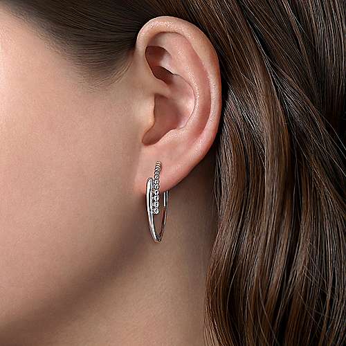 Bujukan Bypass Hoop Earrings in Sterling Silver