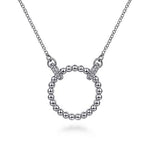 Open Circle White Sapphire Bujukan Pendant Necklace in Sterling Silver