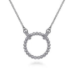 Open Circle White Sapphire Bujukan Pendant Necklace in Sterling Silver