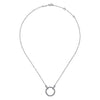 Open Circle White Sapphire Bujukan Pendant Necklace in Sterling Silver