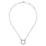 Open Circle White Sapphire Bujukan Pendant Necklace in Sterling Silver