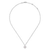 Bujukan Round Pearl Pendant Necklace with Beaded Frame in Sterling Silver