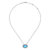 Bujukan Rock Crystal and Turquoise White Sapphire Necklace in Sterling Silver