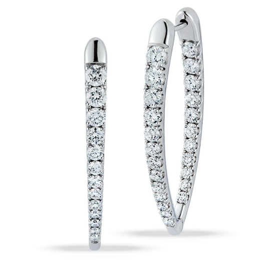 Grown Diamond V Hoops in 14K White Gold
