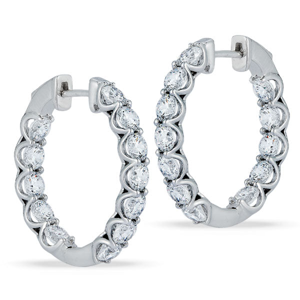 Grown Diamond Hoop Earrings in 14K White Gold