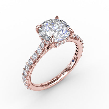 Diamond Round Engagement Ring in 14K Rose Gold