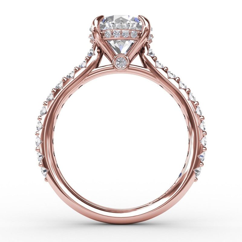 Diamond Round Engagement Ring in 14K Rose Gold