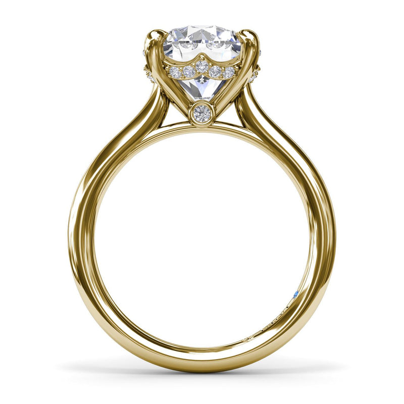 Diamond Round Engagement Ring in 14K Yellow Gold