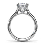Diamond Oval Engagement Ring in 14K White Gold