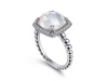 Bujukan White Sapphire, Rock Crystal and White Mother of Pearl Ladies Ring