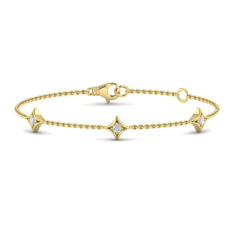 Diamond Station Bracelet in 14K Yellow Gold