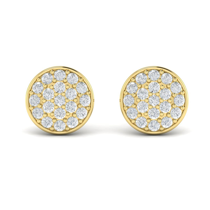Diamond Disc Earrings in 14K Yellow Gold