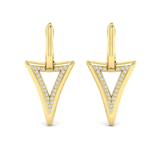 Diamond Spiked Drop Earrings in 14K Yellow Gold