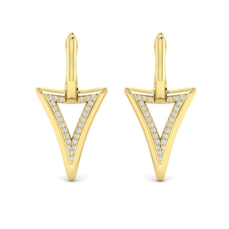 Diamond Spiked Drop Earrings in 14K Yellow Gold