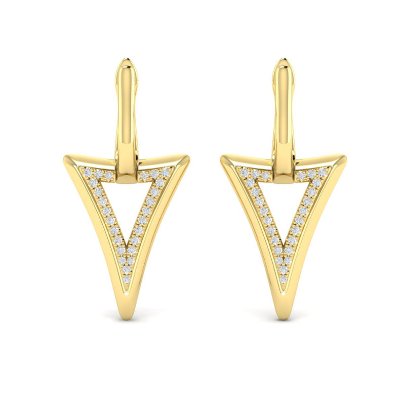 Diamond Spiked Drop Earrings in 14K Yellow Gold