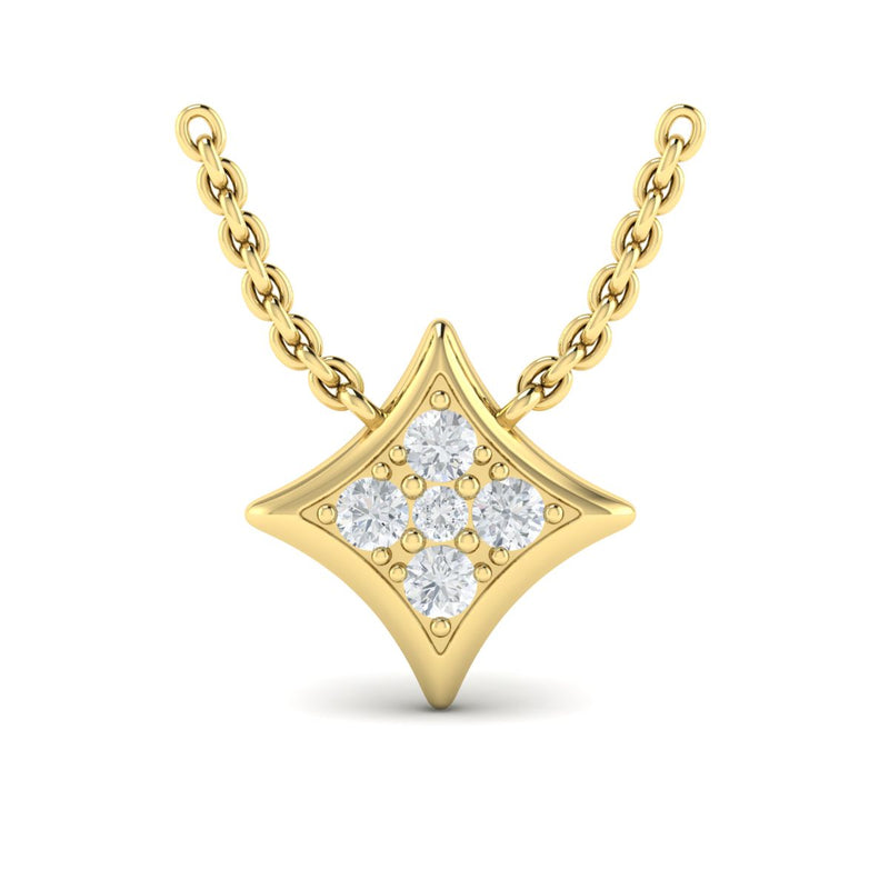 Diamond Starburst Necklace in 14K Yellow Gold